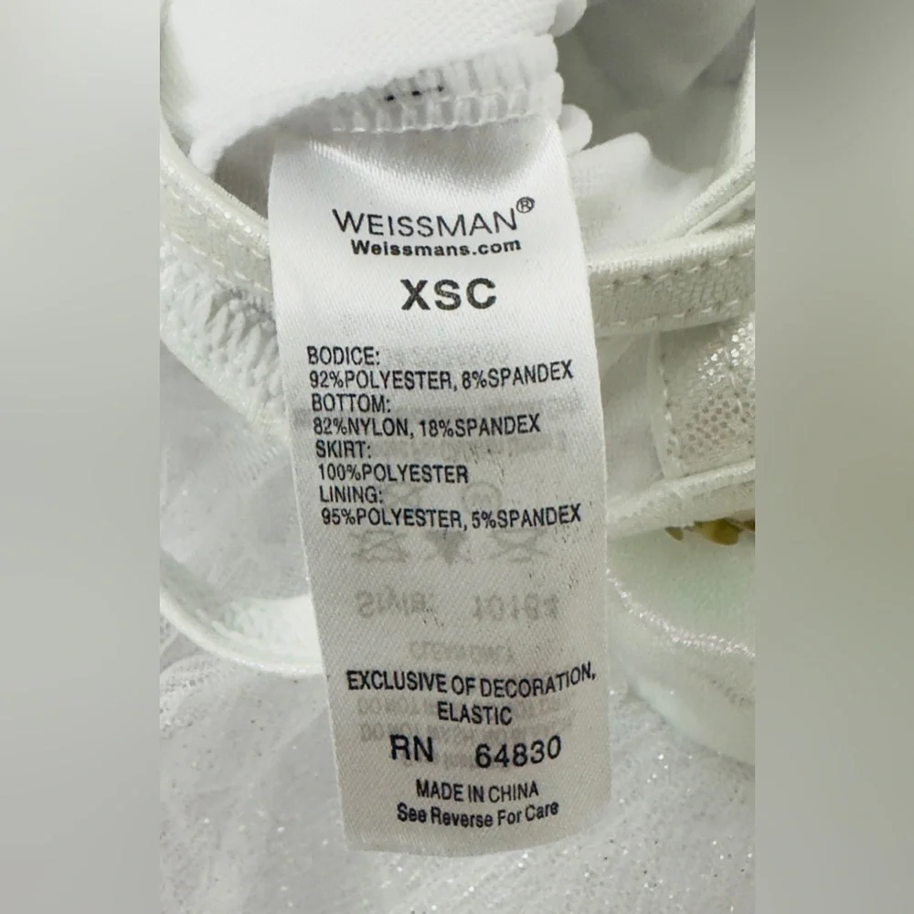 Weissman When Can I See You Again White Tulle Tutu Bodysuit Dress XS Child NWOT